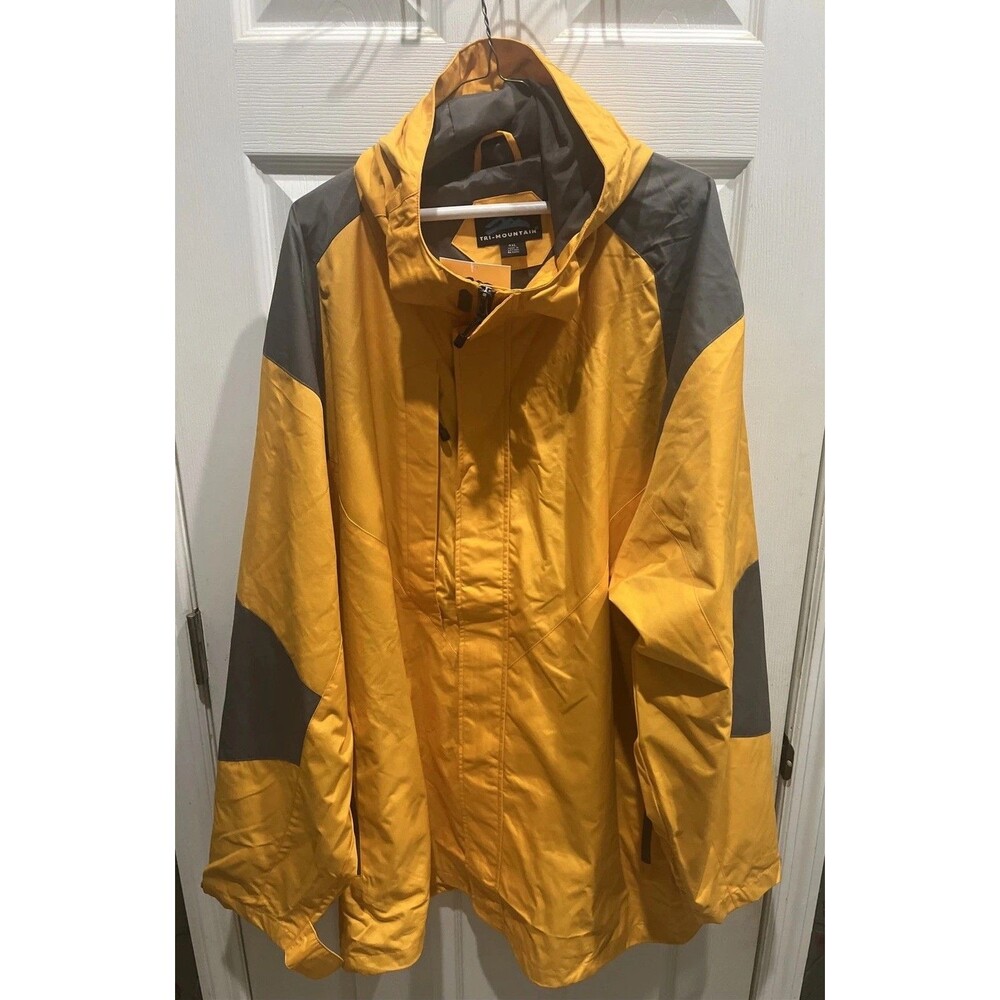 Tri Mountain Performance Orange Hooded Jacket Mens 4XL Full Zip Pocket 88051 New